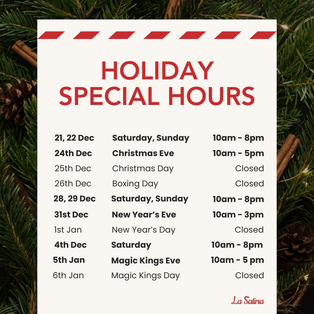 Special Holiday Hours at La Salina -  2024